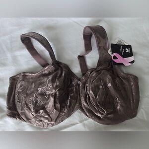 Wacoal Brown Full-Coverage Bra with Molded Cups and Wide Straps